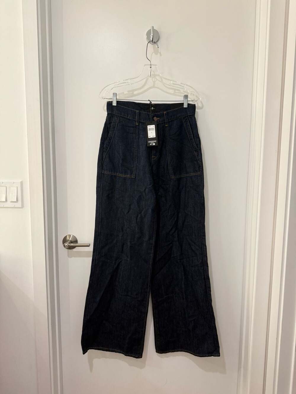 7 For All Mankind Lotta Wide Leg Trouser Jeans in Blueberry